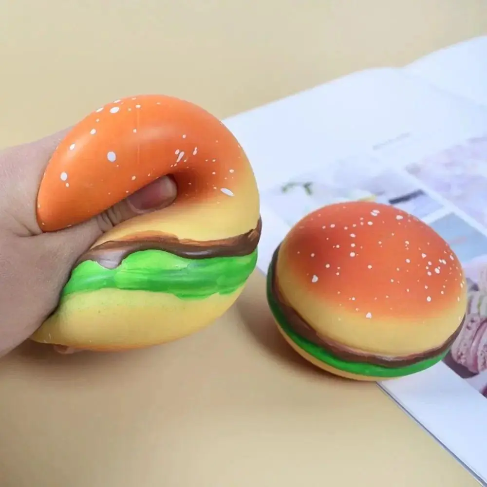 Squishy Hamburger Stress Ball Autism Sensory Toy Stress & Anxiety Relief Fidget Toys Pinch Decompression Toy