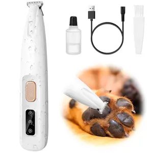 Dog Paw Trimmer with LED Light,Electric Dog Trimmer for Paws,Low Noise USB Rechargeable,Waterproof,Pet Hair Shaver for Dogs and Cats