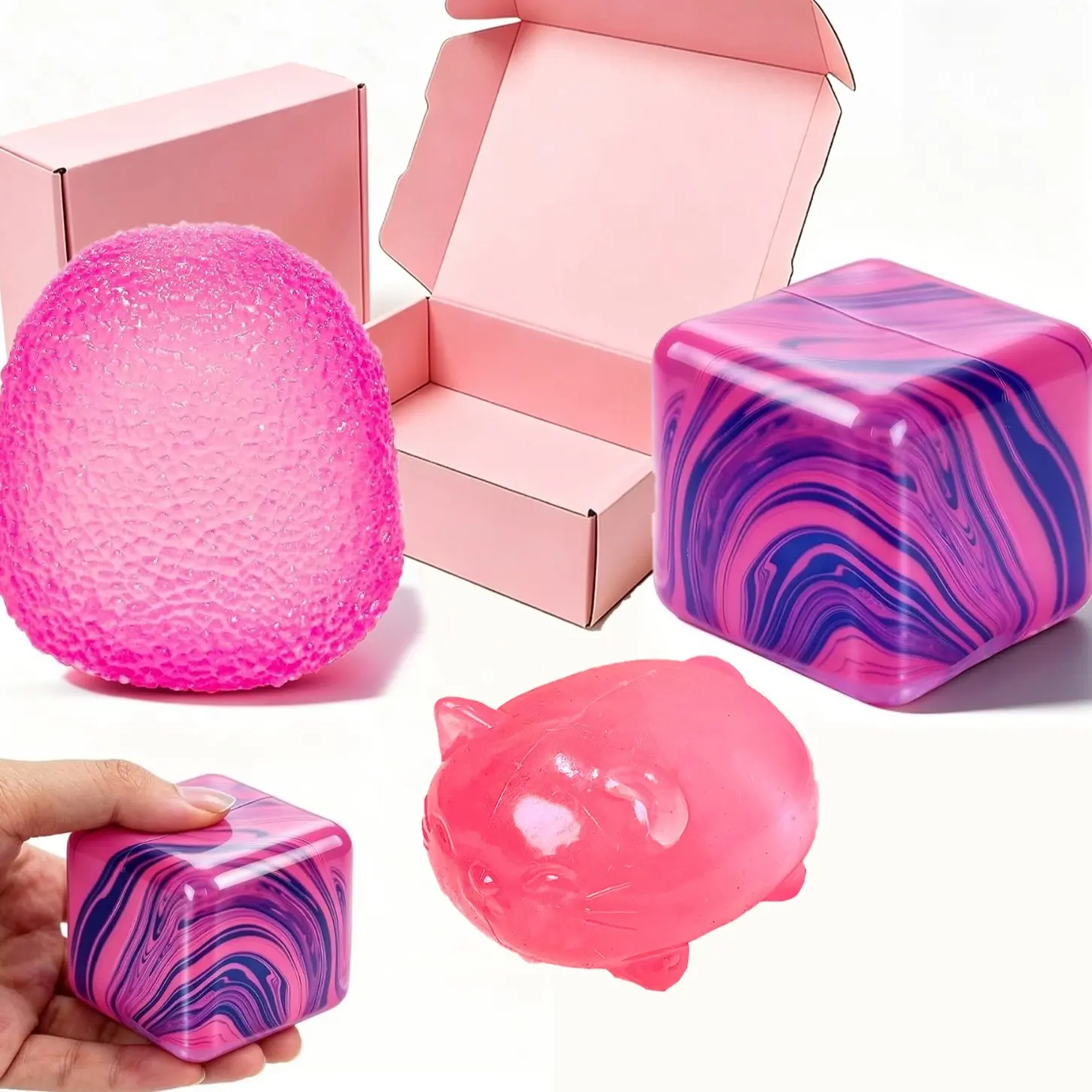 3Pcs Taba Squishies Fidget Toys, Stress Balls for Kids and Adults, Squishies Stress Cube, Sensory Toys for Kids with Autism, Fidgets for Classroom Prize, Birthday Gifts Party Favors