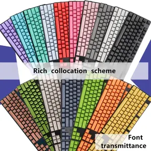 Viral Aesthetic Keycaps 16+ Colors! Font Transmittance Gaming Setup Essential | Desk Makeover Must-Have Gaming Keyboard Accessories