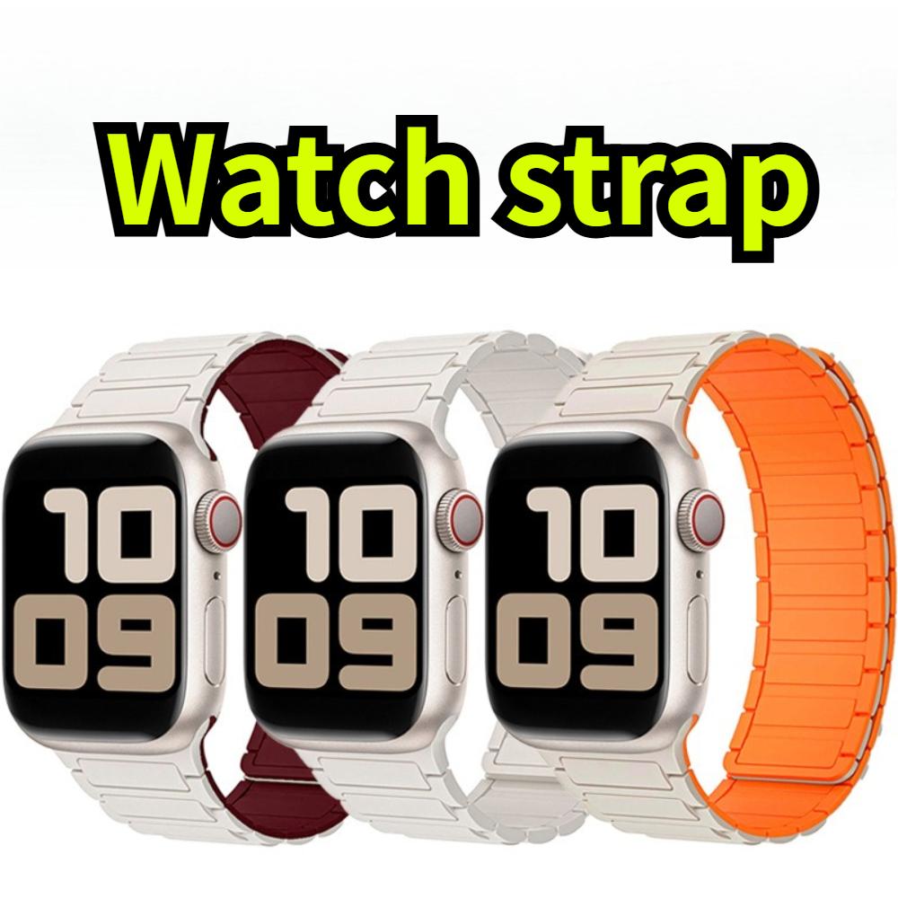 Strap For Apple Watch ultra 2 Band 49mm 45mm 44mm 40mm 42mm 46mm 41mm 38mm Magnetic Silicone Bracelet IWatch Series 10 SE 9 8 7
