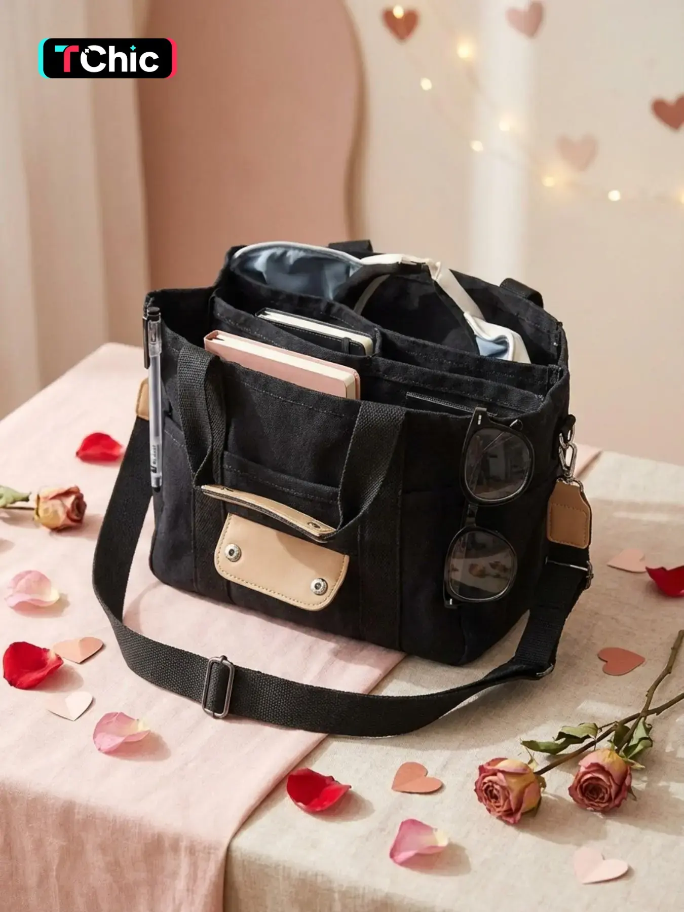 Valentine's Day Personalized Handbag, Shoulder Bag, Daily Commuter Bag, Casual Shopping Bag, Large Capacity, Lightweight, Multifunctional, Suitable for Work, Travel, School