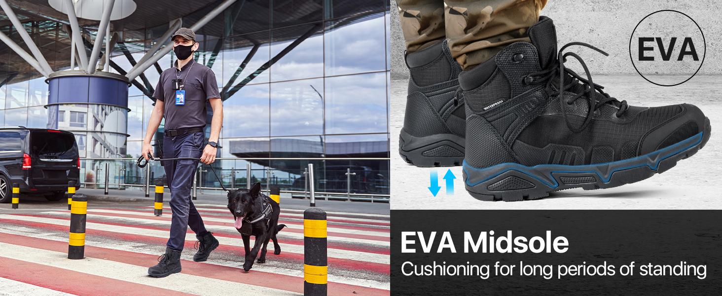 FREE SOLDIER Men's Waterproof Tactical Work Boots Lightweight Comfortable Combat Hiking Boots