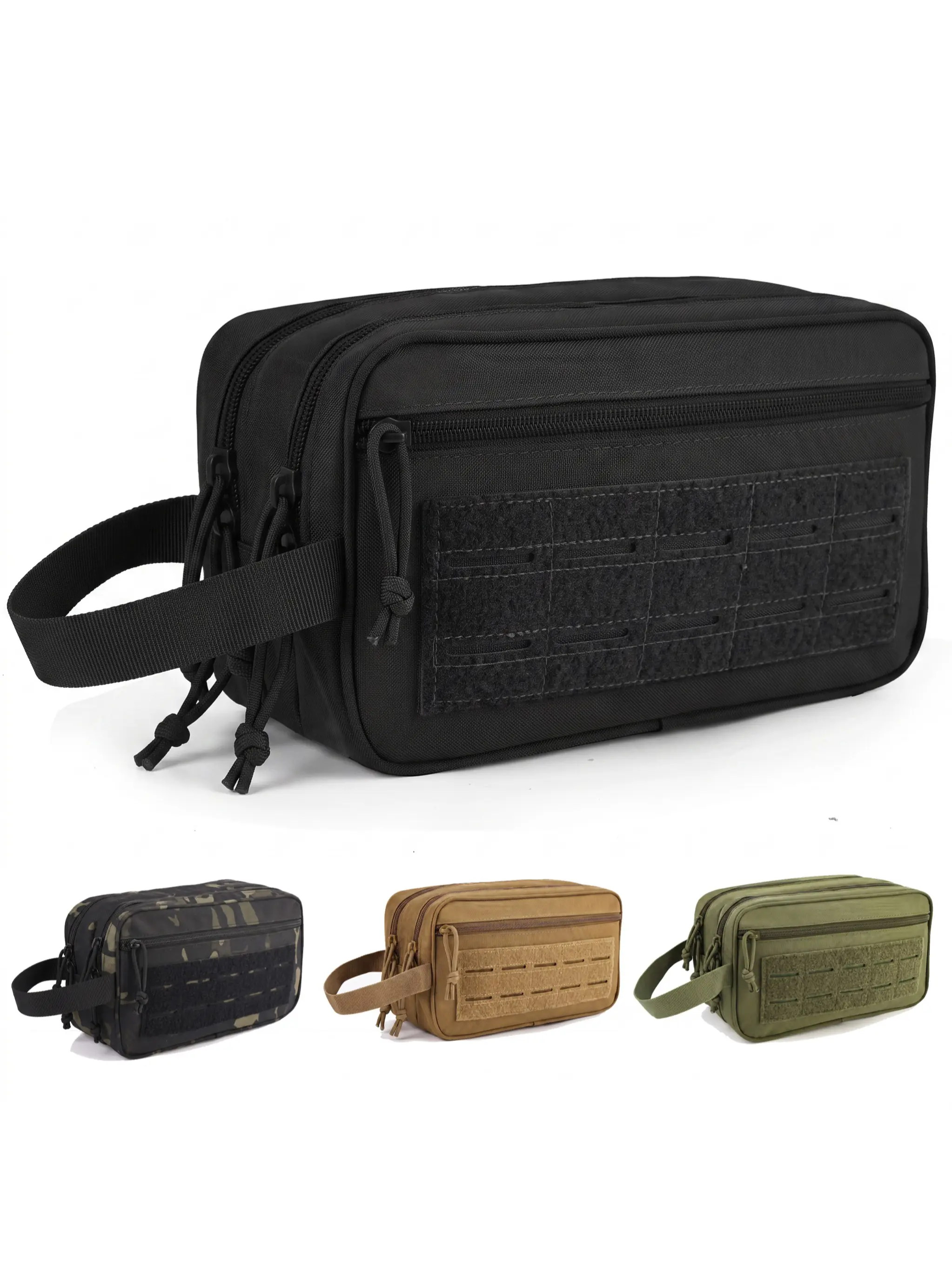 Tactical Toiletry Bag Dry-Wet Separation for Sports Gym, Compact Makeup Pack