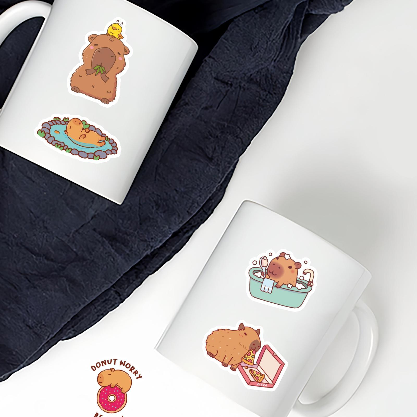 30pcs Capibala, Duck, Penguin and Other Cute Animal Print Stickers for Notebooks, Water Bottles, Suitcases, Kids Stickers