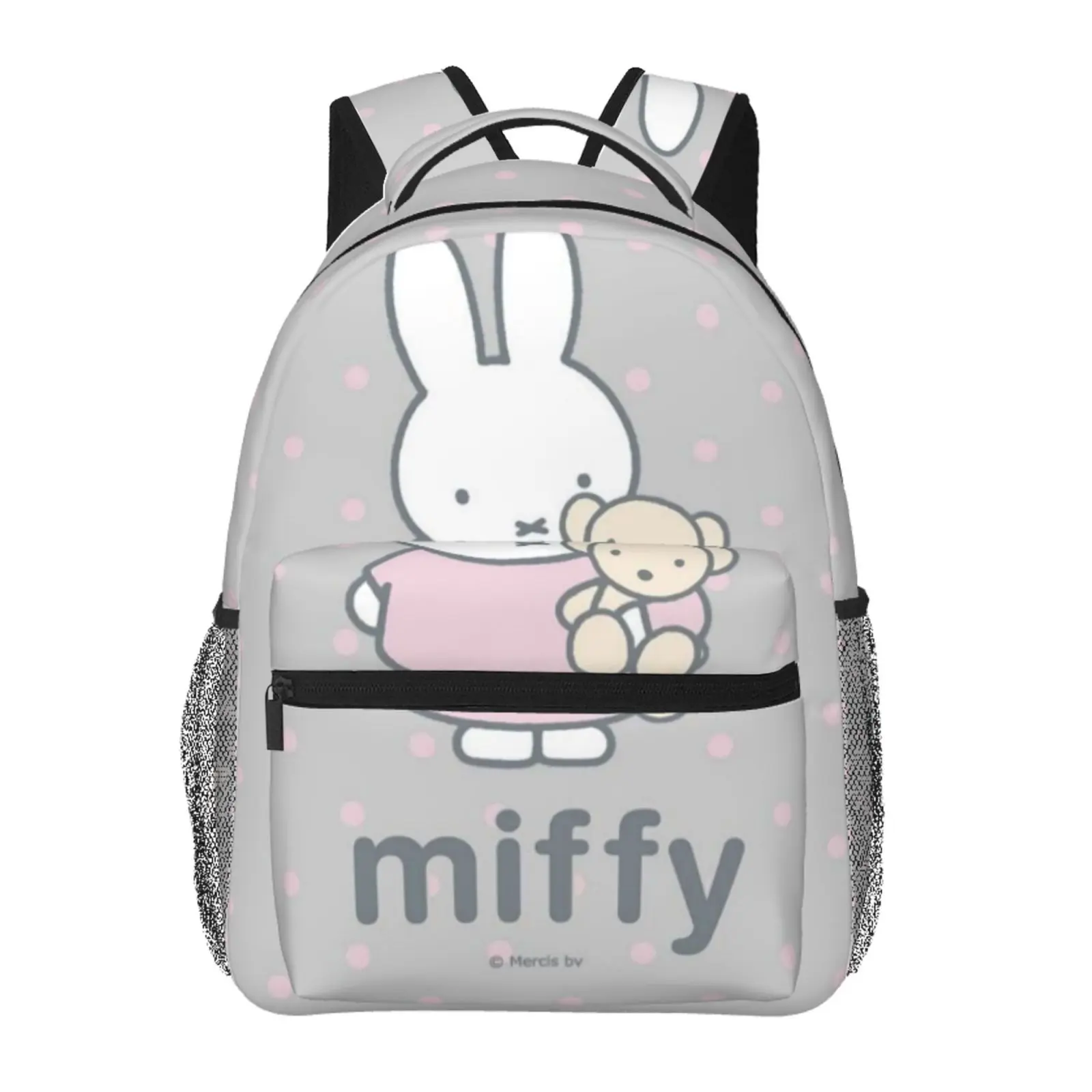 Anime Miffy2 Printed Backpack, Cute School bag for Girls Boys Teens, Cartoon Backpacks Kawaii Kids Lightweight backpack with adjustable straps Bookbag, Travel, School, College, Work, Backpack, Daily Use