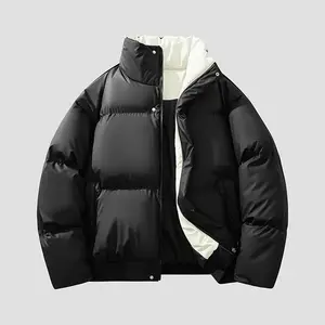 ACTIVEKITBasic thick bread jacket for autumn and winter, stand up collar, zipper, pocket, multifunctional casual cotton jacket