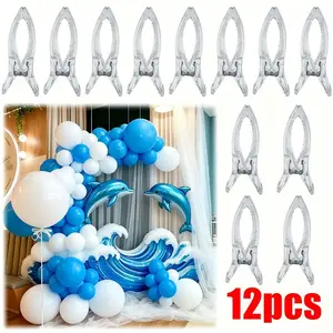 12 Transparent Plastic Spring Clips, Durable Heavy Duty High Load Multi-Functional Clamps, Party Decor, Craft, Woodworking, Photography