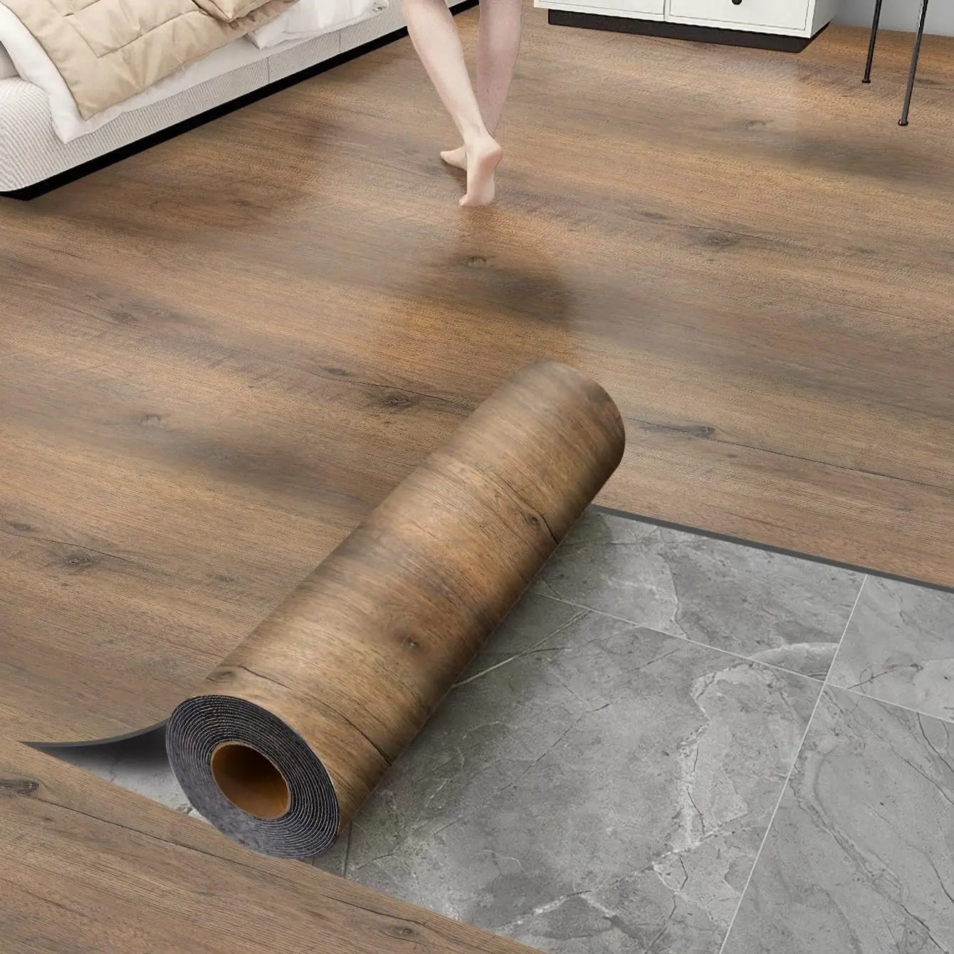 Brown vinyl flooring