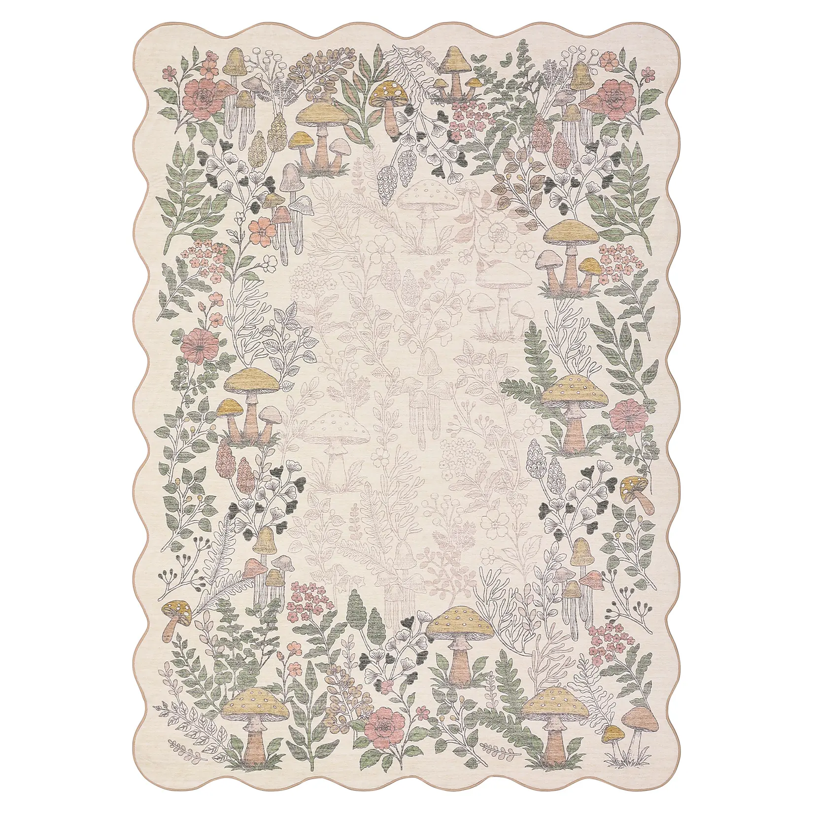 Soft Non-Slip Washable Area Rug - Low Pile Collapsible Carpet for Bedroom, Living Room, Nursery, Playroom, Farmhouse Decor - Non-Shedding
