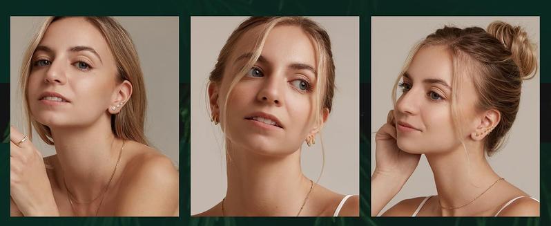 THUNARAZ 36 Pcs Tiny Piercing Flat Back Stud Earrings for Women Stainless Steel Hypoallergenic Cartilage Earrings Cubic Zirconia Tiny Ball Earrings Hoops Conch Helix Cartilage Jewelry for Daily Outings Summer Beach Vocation Christmas Gift