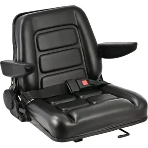 Forklift Seat with Adjustable Angle , Tractor Seat  , Heavy Duty Forklift Seat with Armrests,Seat Belt and Slide, Fits Excavator,Skid Loader,Backhoe Dozer Telehandler