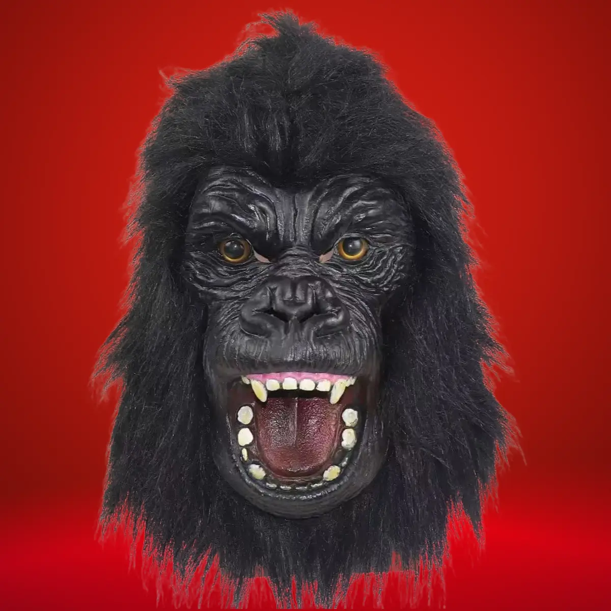 Playful Look Natural Latex Gorilla Mask, 1 Size Fits, Soft Elasticity Face Covering Accessory for Halloween Party Cosplay Prop, One Size Fits