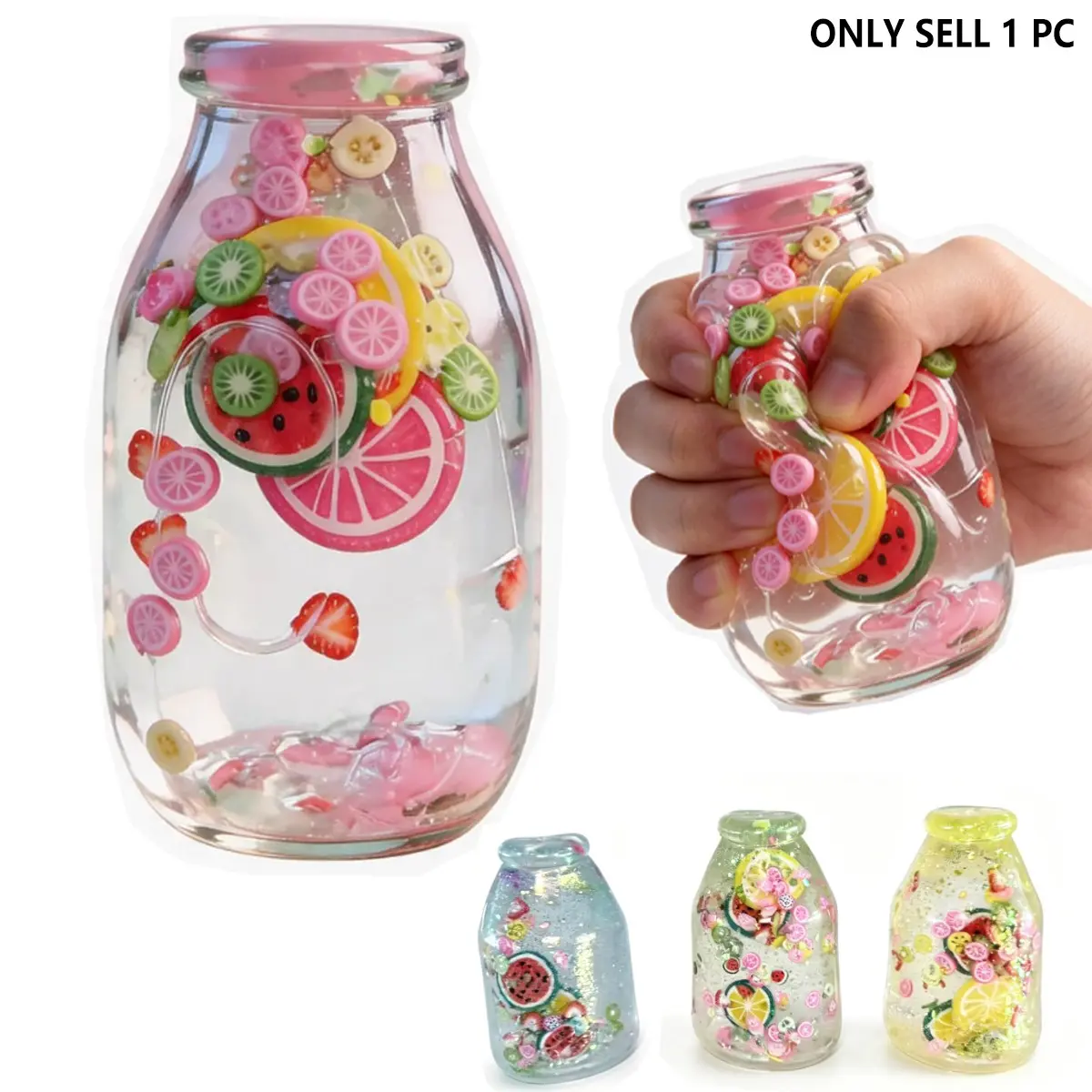 Maltose Drifting Bottle Pinch, Colorful Glitter Bottle, Slow Rebound Stress Relieving, Creative Toy for Fun and Relaxation