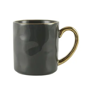 Elegant Ceramic Mug with Textured Handle, Multi-Color Coffee Tea Cup for Daily Use, Perfect Gift for Birthdays and Weddings