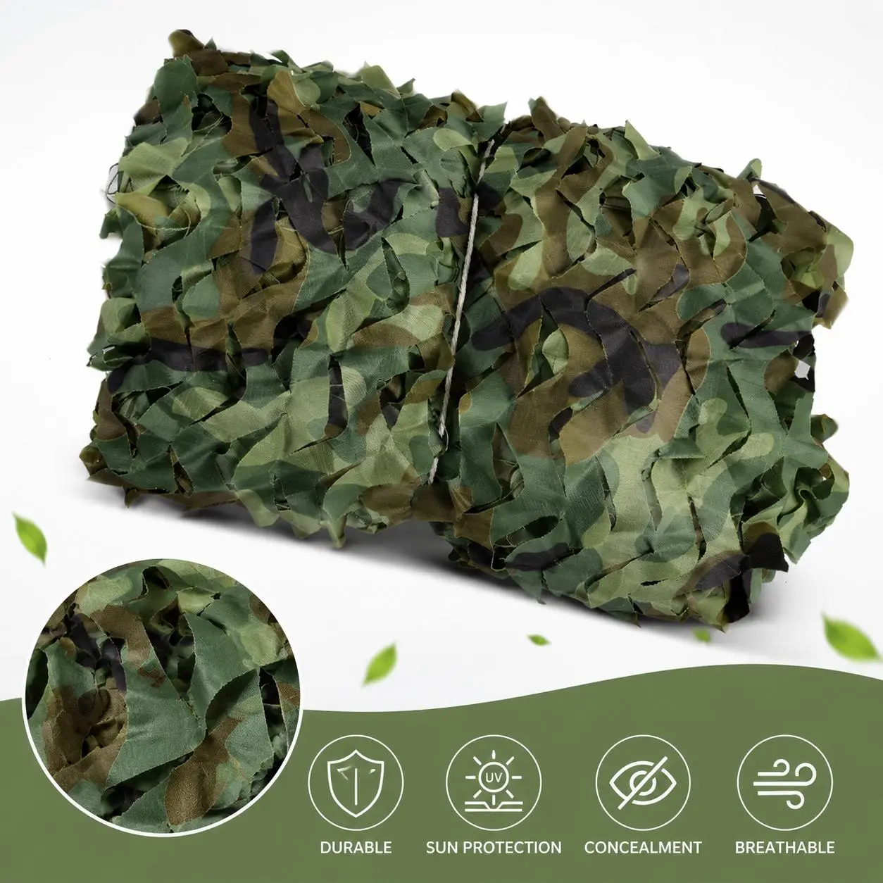 Outdoor Sports Camouflage Netting - Durable Jungle Pattern Tactical Mesh, UV-Resistant, Lightweight, Breathable - for Hunting, Ground Cover, Equipment Shielding, Natural Blending, Mesh Fabric, Terrain Conceal