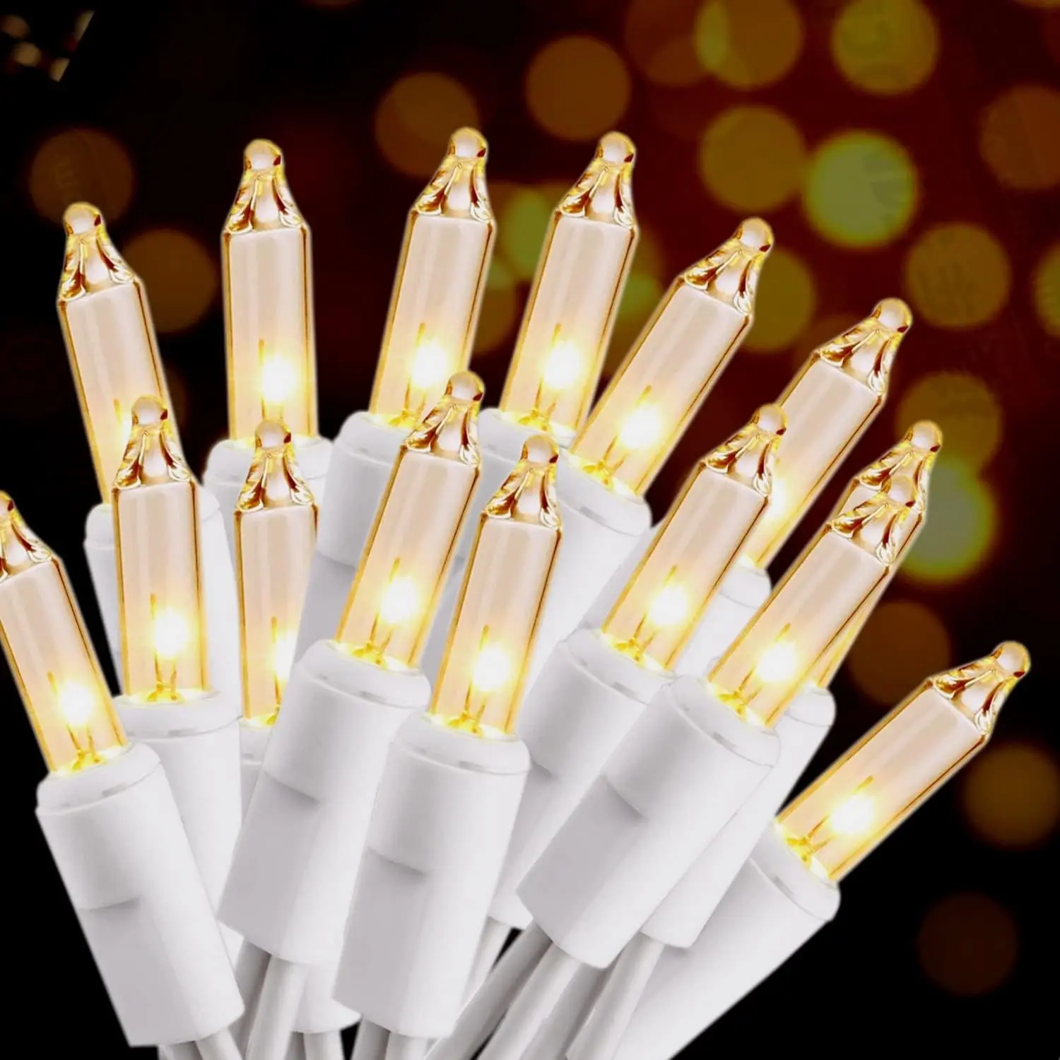 Christmas Lights 100 Count Mini Clear Lights 32ft White Wire Christmas Tree String Lights Set for Outdoor Indoor Christmas Decorations Wedding Valentines Day Decor,UL Certified (32feet)