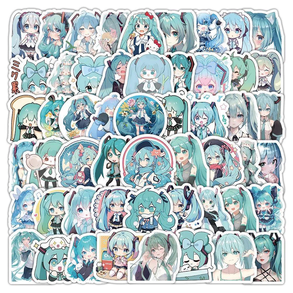 100pcs Hatsune Cute Miku Stickers Pack Waterproof Phone Case Cartoon Journaling Stationery Kawaii Packaging Laptop Stickerpopular stickers Cute beautiful
