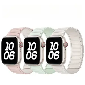 Viral 2026 Silicone Magnetic Apple Watch Band, 3-Bead Design Strap Compatible with Apple Watch Series 1-11, Ultra 1-3 & SE 3, Soft Replacement Wrist Band for Daily Workout & Casual Wear