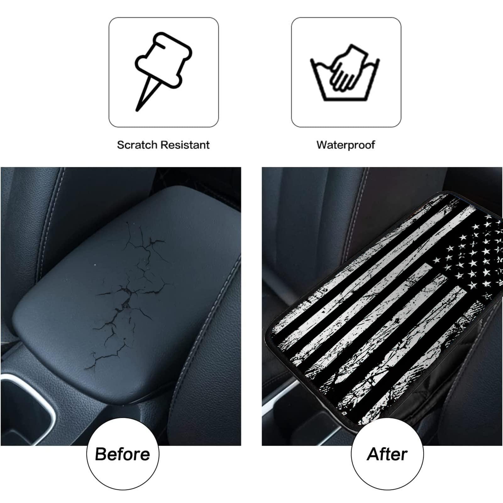 American Flag Pattern Car Center Console Cover & Cup Coasters, Universal Armrest Cover & Non-slip Coasters Car Accessory, Car Interior Decoration Accessories for Men Women, Vehicle, Automotive, Car Decals, Car Interior Set