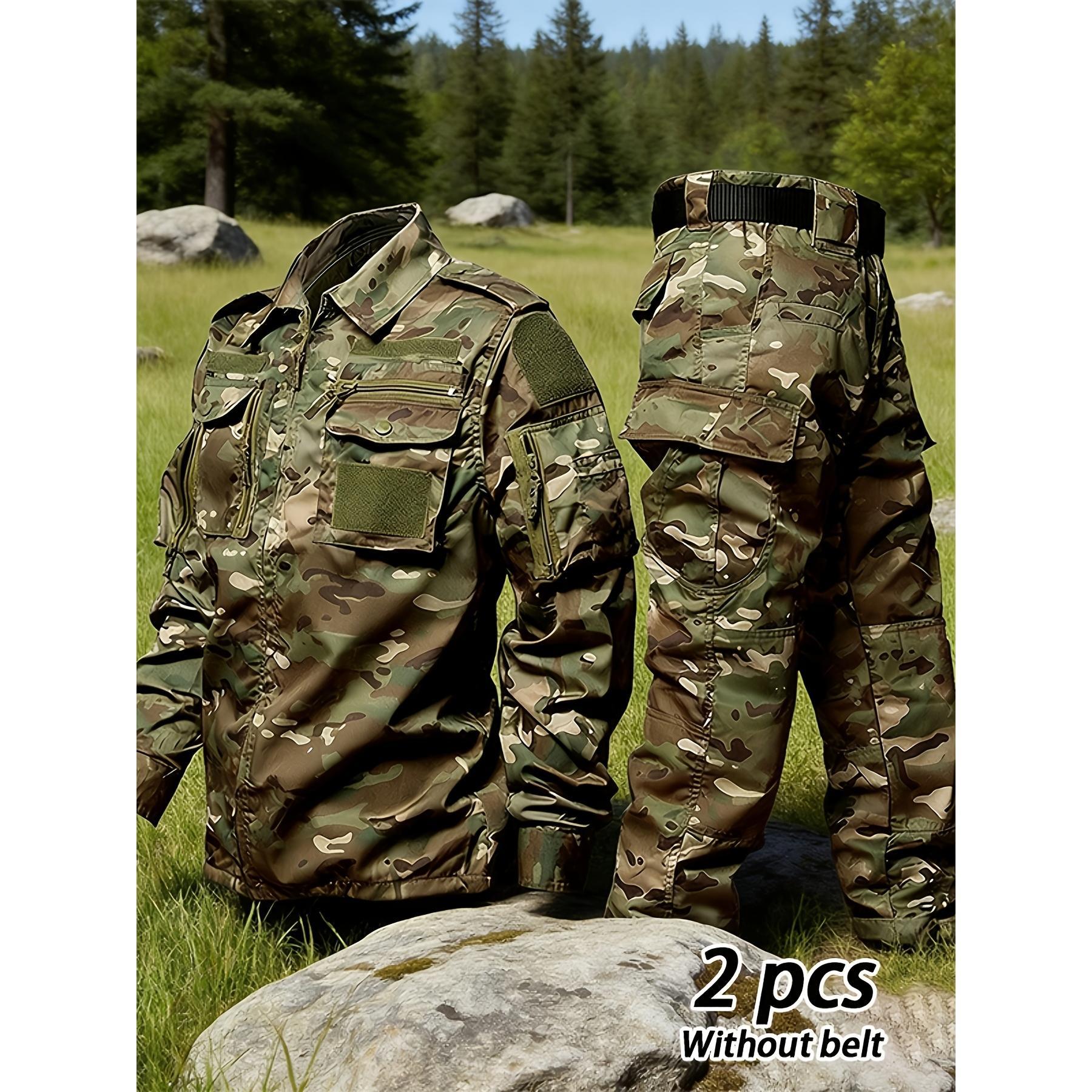 High-Quality Training Uniform Outdoor Acu Uniform Original Durable Lightweight Training Outdoor Jacket Outdoor Fitness Training Pants Suitable for Hiking, Logging, Blacksmithing, Camping, Sports, Fishing