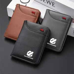 Leather Car ID Credit Card Holder for Men, Minimalist Wallet Case for Toyota Alphard Vellfire 30 Series 2015-2022, Durable Design