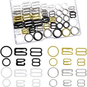 240 Pcs Swimsuit Bra Strap Hooks Bra Strap Slide Rings Replacement Slider for Swimsuit Tops and Lingerie, 3 Styles, 2 Sizes(Gift)