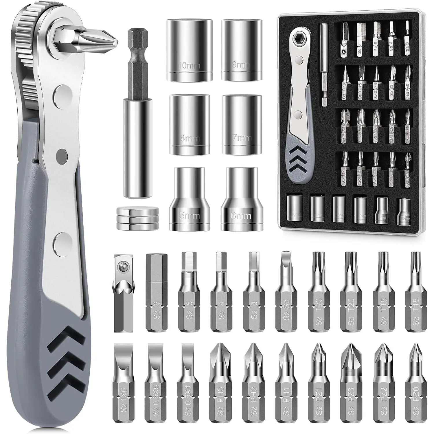 30in1 Angle Screwdriver, 36-Tooth Mini Ratchet Wrench, Angle Screwdriver for Tight, Low Offset screwdrivers, Ratchet Screwdrivers Repair Tool
