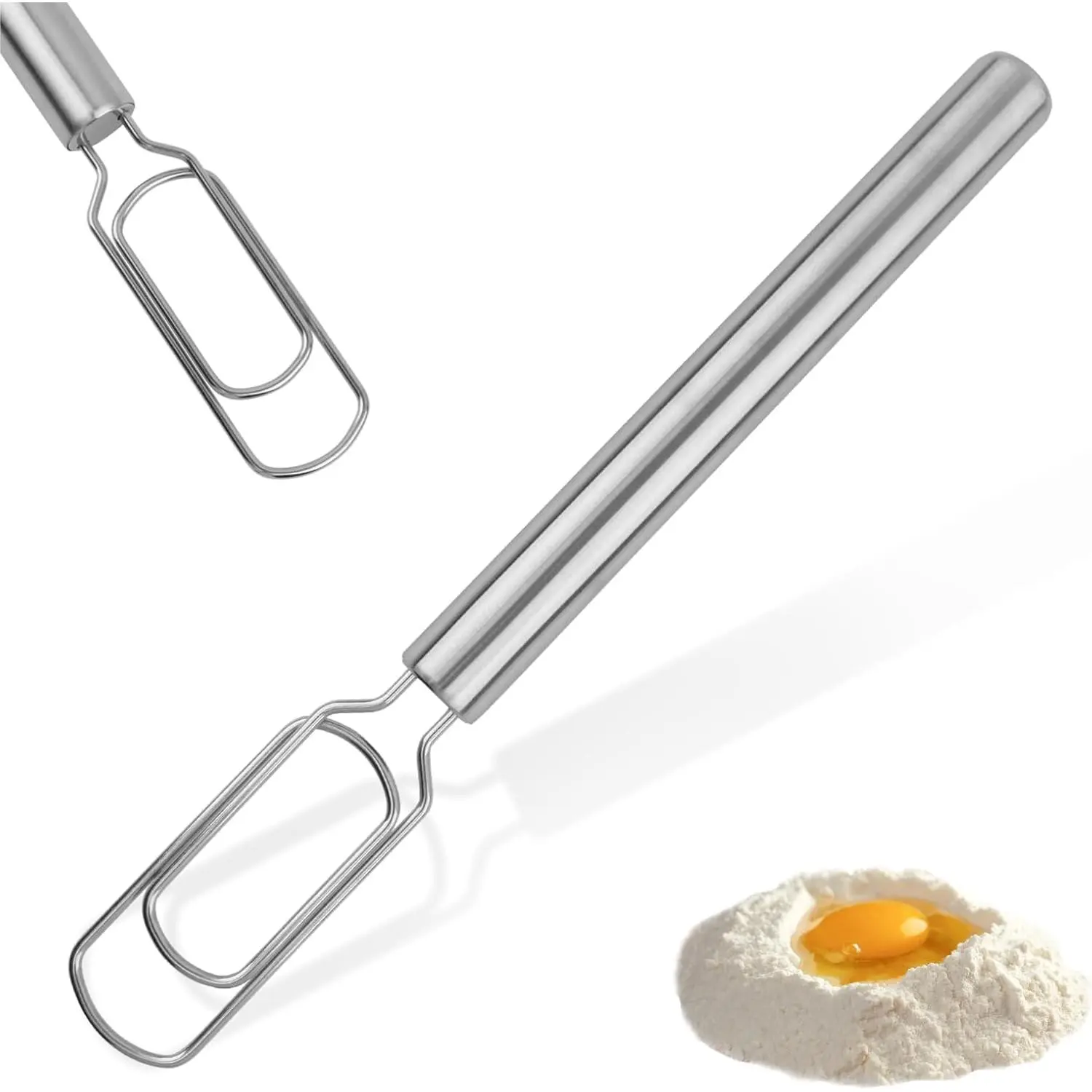 Danish Dough Whisk, 12" Stainless Steel Sourdough Mixer Tool for Sourdough Starter, Bread Whisk Tool for Pizza Bread Cake Mixing & Cooking(COLOR:)