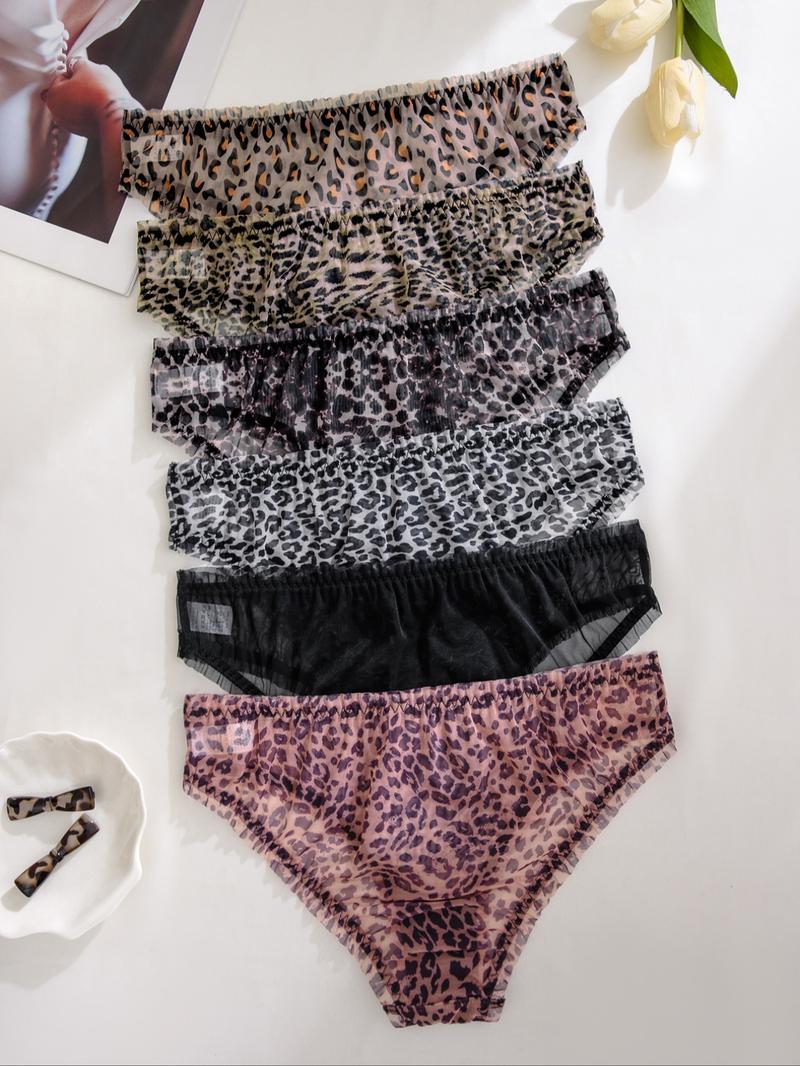 Women's Leopard Print Panty, Soft Comfy Breathable Knicker for Daily Wear, Soft And Breathable Women's Underwear for Summer, Fashion Comfy Underwear
