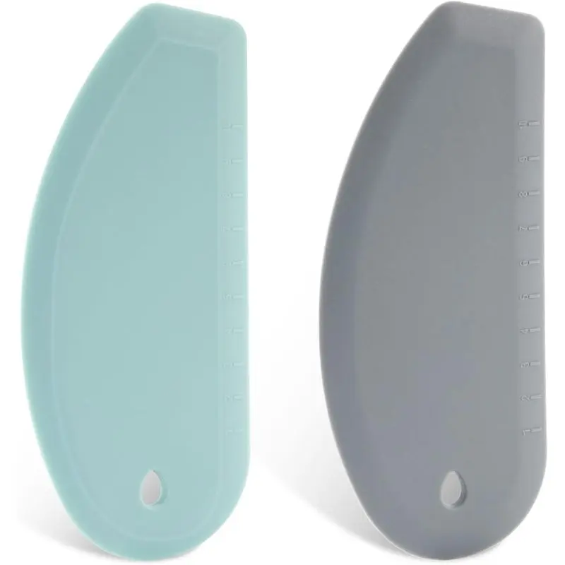 2pcs Silicone Dough Scrapers, 6.77x3.03" Dough Bowl Scrapers Multifunctional Silicone Pastry Scraper Kitchen Bowl Bench Scraper Gadget for Baking Cake Bread Pizza