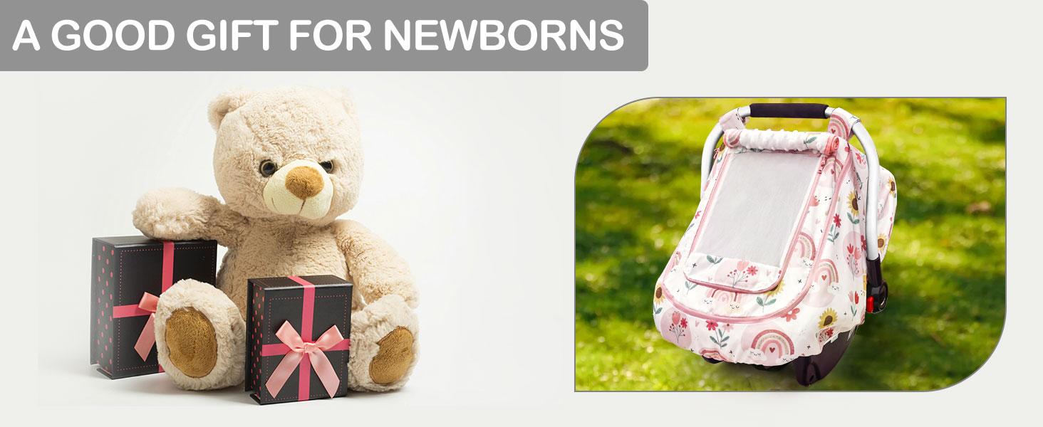 Baby Car Seat Cover,YVMVDV Patented Cold Weather Carseat Cover for Babies,Infant Car Seat Cover Canopy for Boy Girls, Keeps Babies Warm and Cozy (Rainbow)