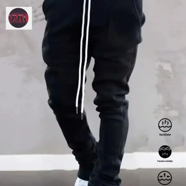 YYW1 Plus Size Cargo Stacked Pants Men Fleece Flare Pants Wear Men Pile Up Hiphop Pants New Design Casual Menswear Trouser Motocross