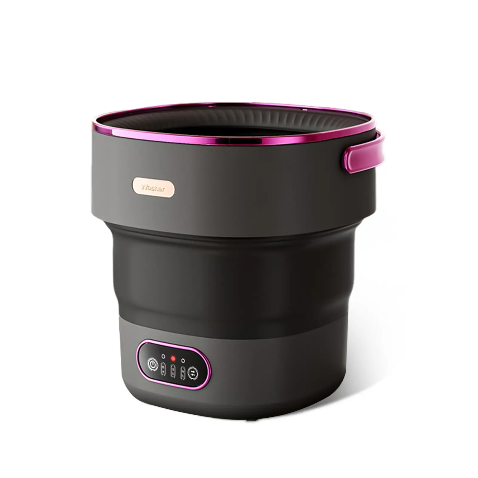 13L Portable Washing Machine, Collapsible Mini Washer with Spin-Dry Basket, 3 Timed Wash Modes & Auto Stop, Compact Low-Noise Laundry Washer for Baby Clothes, Underwear, Socks, Dorm, Apartment, RV and Travel, Black/Purple, Beige or Gray/White, US Plug