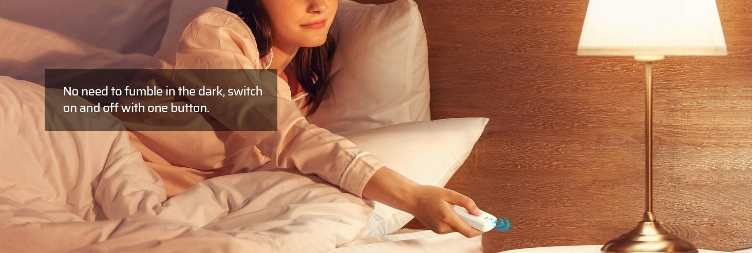 F-PSP02 Indoor Remote Control Outlet, Wireless Remote Light Switch, No Interference Remote Outlet Switch, No Wiring, 15A/1875W, 100ft RF Range, Compact Design, Programmable