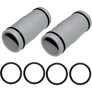 (2 Pack) 1-1/4 Inch Pool Filter Pump Hose Connector/Adapter Replacement for Above Ground Pools Parts/Accessories (1.25" to 1.25" 2 interfaces)