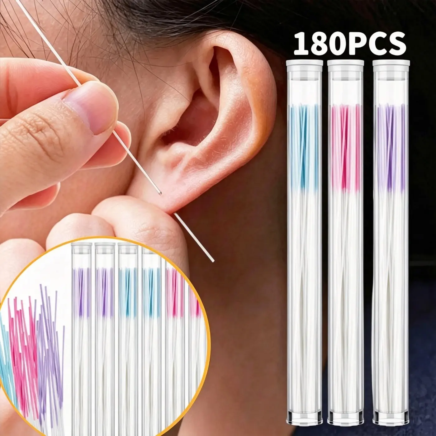 180pcs Ear Piercing Cleaning Line, Super Fine Ear Wax Removal, Odor Elimination, Anti-Clogging, Disinfection, Care, Women's Ear Cleaning Beauty Tool, Ear Cleaning Tools, Ear Care Products, Earwax Remover, Ear Cleaner, Ear Canal Cleaner, Ear Hole Cleaner