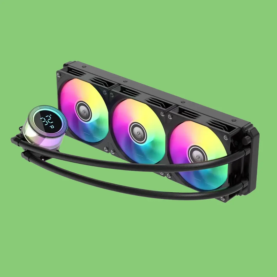 360 Digital Display AIO Liquid CPU Cooler ARGB Temperature Control For Desktop Sea View Case