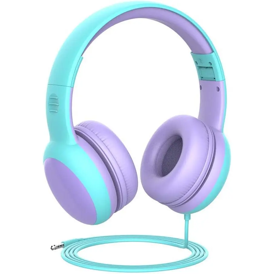 Headphones with Limited Volume,  Ear  Headphones, Wired Headphone Over Ear for Boys and Girls,Stereo Sound Foldable 3.5mm Headset for