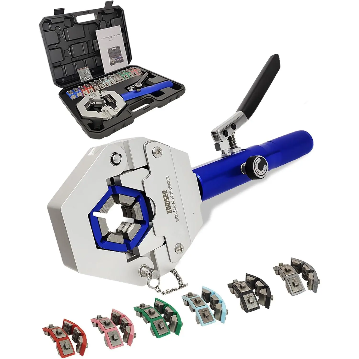Hydraulic AC Hose Crimper Hydra-Krimp 71500 Manual A/C Hose Crimper Kit Air Conditioning Repaire Handheld Hydraulic Hose Crimping Tool for BH Air Conditioner Hose & Beadlock A/C Fittings