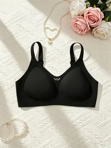 A Single Piece of Women'S Lingerie, Seamless Naked Feeling Bra, Seamless, Comfortable, Solid Color Wireless Detachable Bra Pads Medium Support Adult Women'S Underwear.
