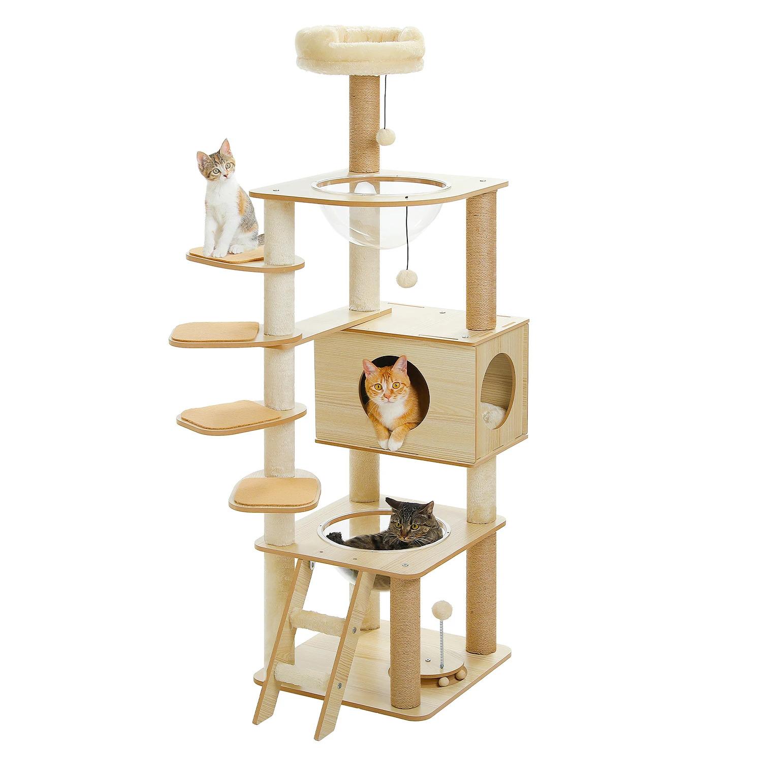 Cat Tree / Tower for Indoor , Cat Condo Cozy Plush House with Hang Ball, Pet Furniture with Scratching Posts cat tree