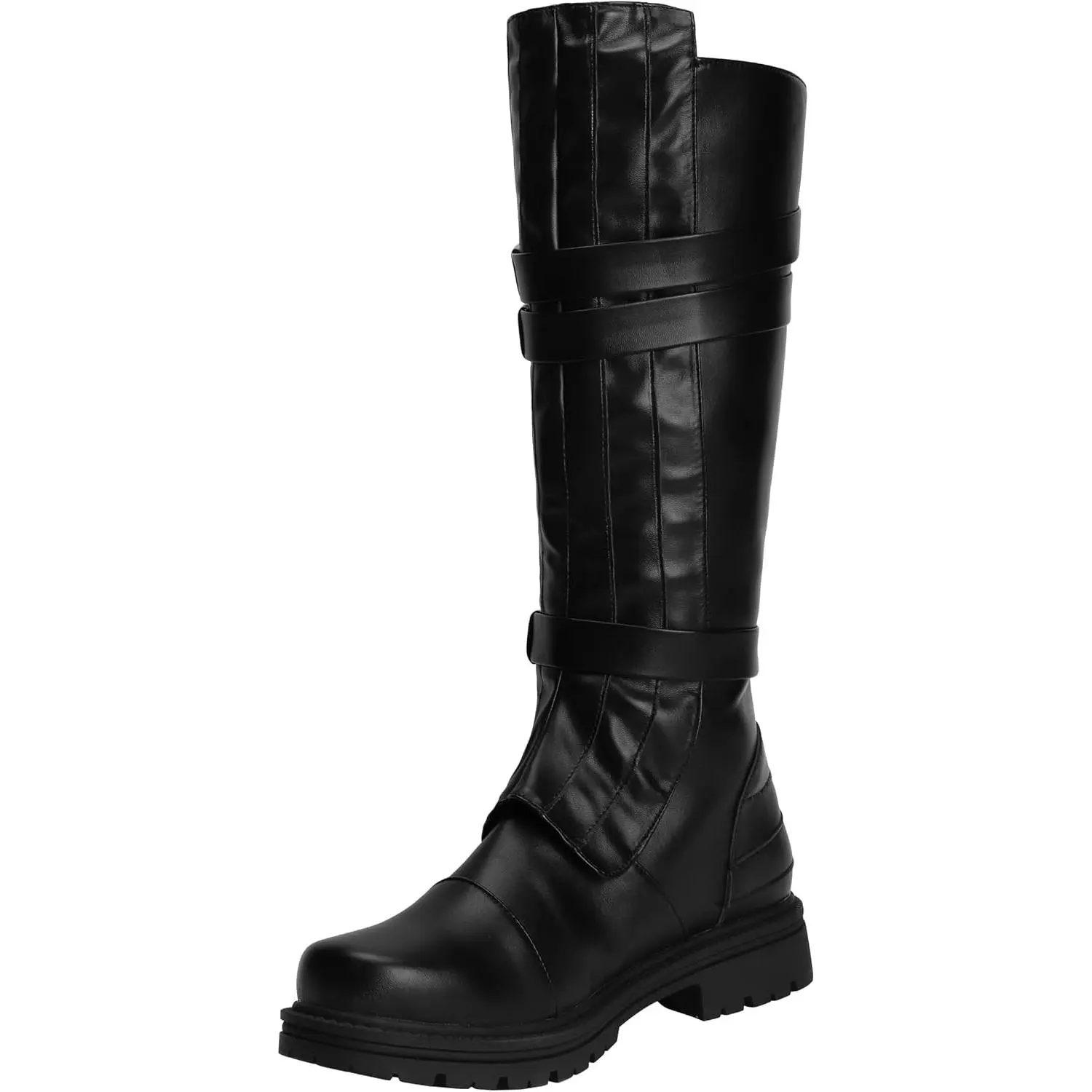 Men's Tall Boots Medieval Renaissance Pirate Cosplay Halloween Costume Shoes(Gift)