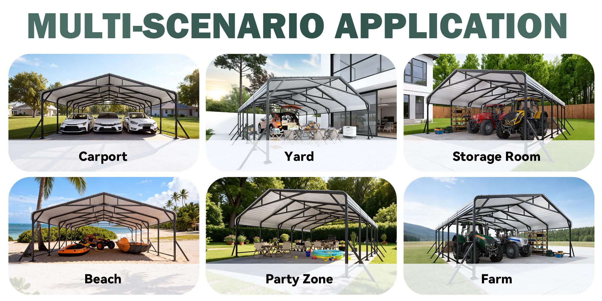 Heavy Duty Metal Carport 10x15 / 12x20 / 13x26 / 20x24 ft, Outdoor Car Canopy with Extra Support Poles, Waterproof & UV Protection, Wind Resistant Shelter for Car, Truck, Boat Heavy Duty Metal Carport 10x15 / 12x20 / 13x26 / 20x24 ft, Outdoor Car Canopy with Extra Support Poles, Waterproof & UV Protection, Wind Resistant Shelter for Car, Truck, Boat