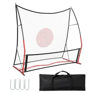 Adjustable 2-in-1 Soccer Rebounder Net – 6x4.7ft Bounce Back Training Equipment – Includes Portable Carry Bag & 4 U-Shaped Ground Stakes