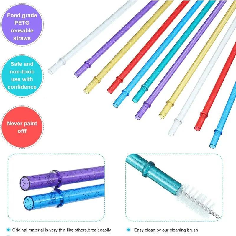 Reusable Straw Set, 12pcs Durable Straws with 1 Brush, Drinking Straws for 20-40oz Tumblers, Dishwasher Safe Straw