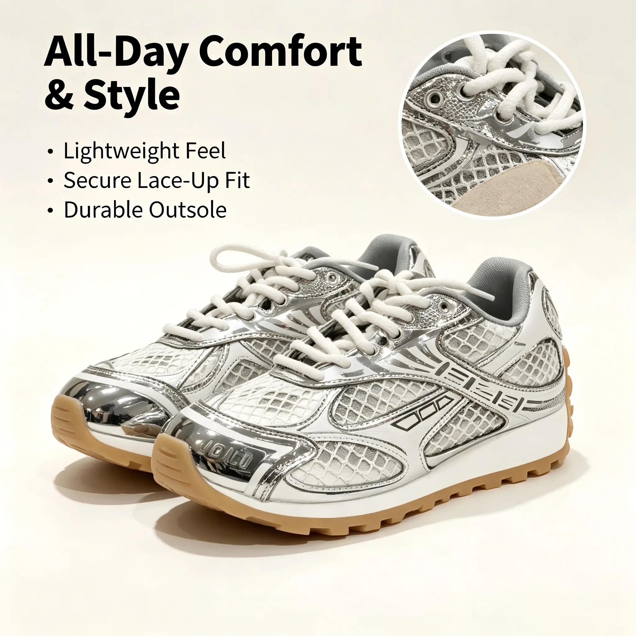 Retro Running Sneakers Y2K Mesh Athletic Shoes Breathable Cushioned Comfort Platform Dad Shoes Non‑Slip Gum Sole Casual Walking Workout Sneakers True To Size