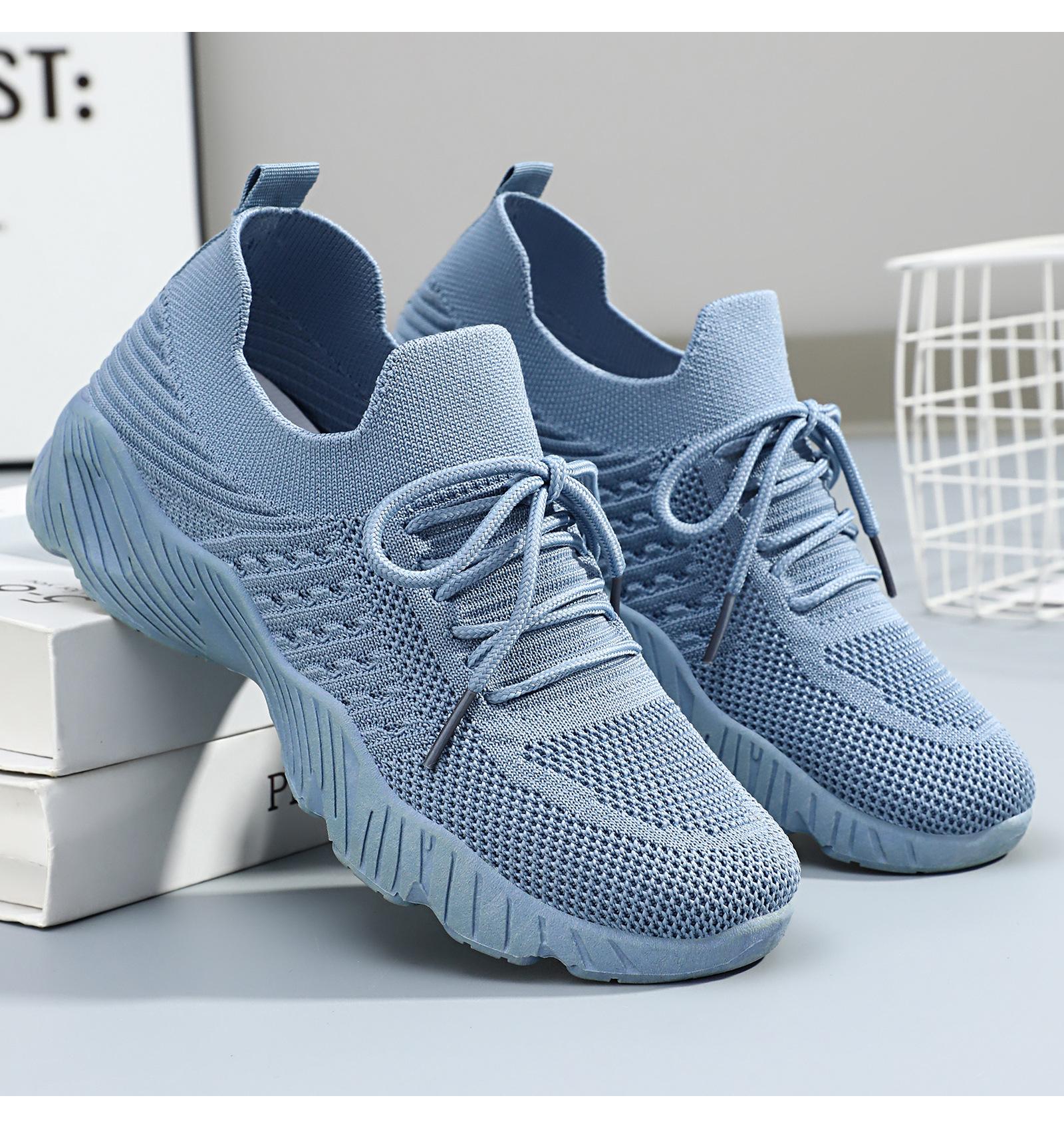 Women's lightweight casual shoes, breathable fly-knit sports shoes