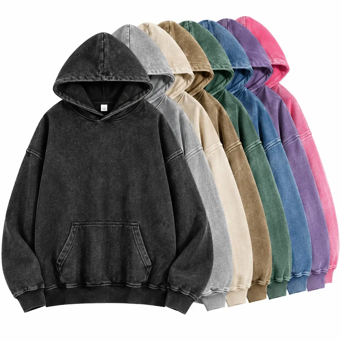 Unisex Oversized Solid Color Vintage Washed Hoodie, Casual Pullover Sweatshirt, Relaxed Fit Long Sleeve Hooded Top for Men and Women, Streetwear Fashion, Daily Wear, Travel, Outdoor Activities and Seasonal Outfits