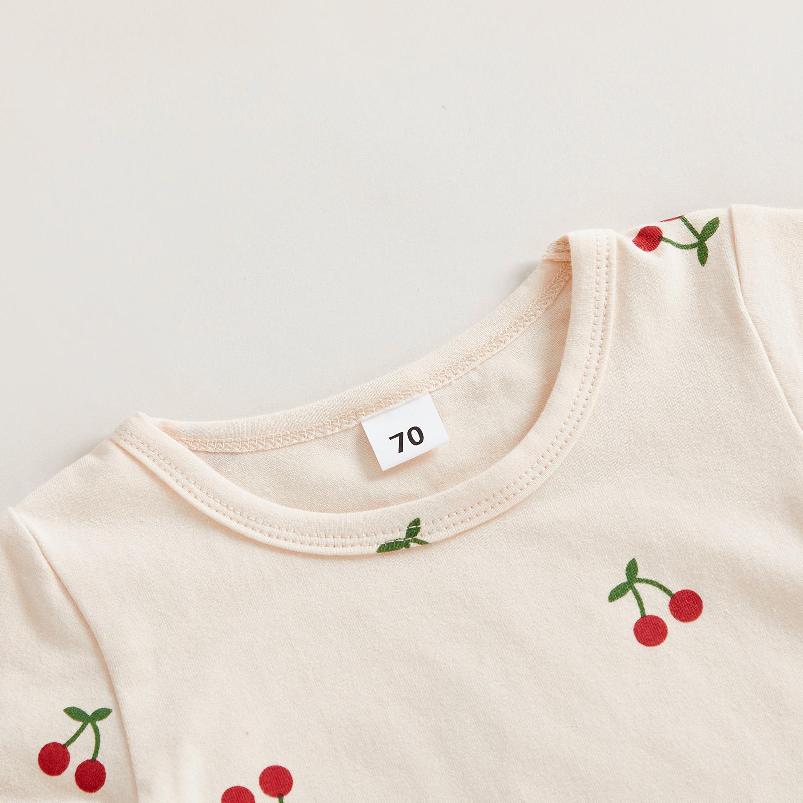 Toddler Baby Girl Summer Outfits Short Sleeve Cherry Print Tops + Shorts 2Pcs Clothes Set Little Girls Summer Clothes Toddler Baby Girl Summer Outfits Short Sleeve Cherry Print Tops + Shorts 2Pcs Clothes Set Little Girls Summer Clothes